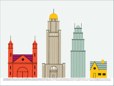 Lincoln Cityscape (buildings) arena buildings city drawing home house illustration metro texture town tree