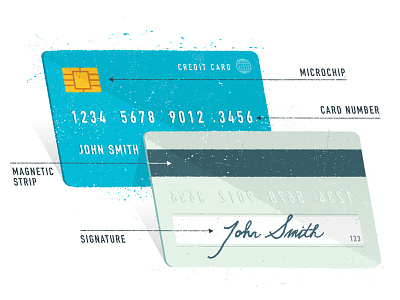 Credit Card editorial illustration credit card distress editorial finances icon illustration microchip money publication texture