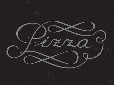 Pizza Typography crest hand lettering logotype pizza script sign lettering type typography wordmark