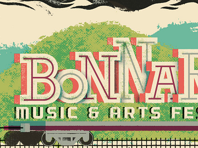 Bonnaroo Typography Detail bonnaroo distress festival gigposter poster texture train typography