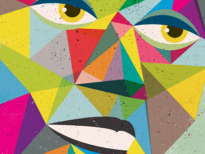 Walk the Moon Geometric Babe distress eyes face geometric gigposter illustration poster screen print texture woman