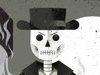 Dead Cowboy cowboy gigposter hat illustration poster skeleton skull smoke texture western wild west