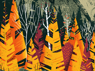 59 Parks Sneak Peek birch forest illustration mountain park pines texture trees woods