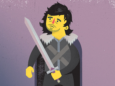 Jon Snow armor character distress editorial face fantasy game of thrones illustration jon snow sword texture