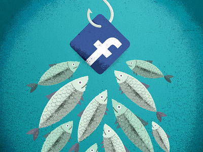 Social Media Phishing distress editorial facebook fish hook phish scam social media texture twitter