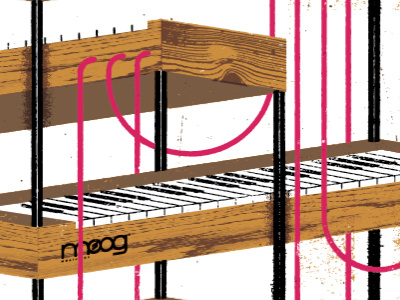 Moogfest Teaser drugs eyesore illustration moog psych synth texture wood