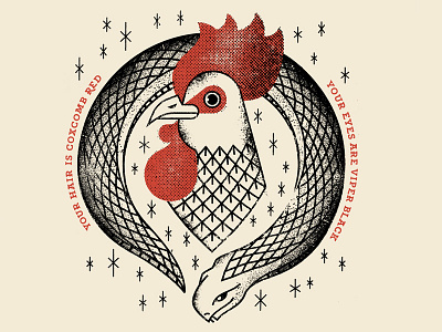 Coxcomb Red animals chicken cock coxcomb distress lyrics rooster snake tattoo texture viper
