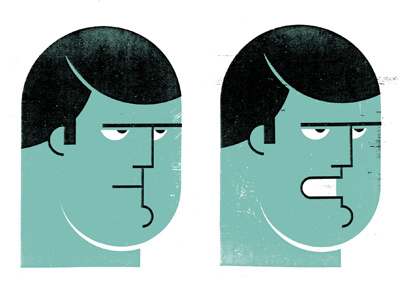 Chill dude / pissed dude angry calm distress face facial illustration pissed texture