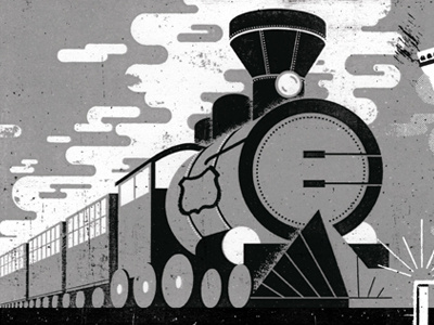 Momentus sneak peak history illustration railroad smoke steam texture train