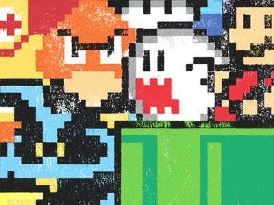 Multiplayer 8bit art print dweeb illustration nerd poster texture videogame