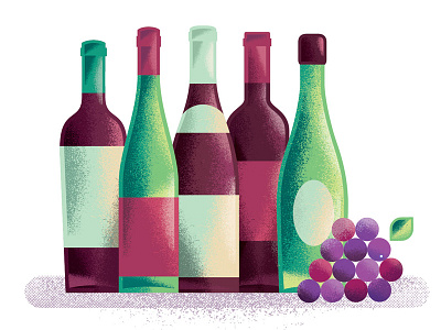 Wine alcohol booze brew editorial ferment fruit grapes illustration magazine party texture wine
