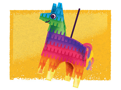 Piñata animal cino de mayo distress editorial festivity holiday illustration latino mexico piñata texture