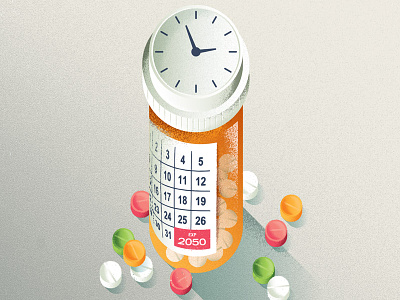 Timed Exclusive Prescription distress editorial health healthcare illustration medical medicine pill bottle pills prescription texture