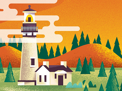 Keenfest Lighthouse coast illustration lighthouse ocean oregon portland poster screenprinting