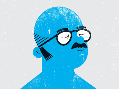 Blue Man blue man face glasses illustration texture tv show