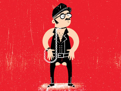 Tobias Sneak Peek #2 ass less chaps chain character distress face gimp glasses illustration leather leather daddy texture