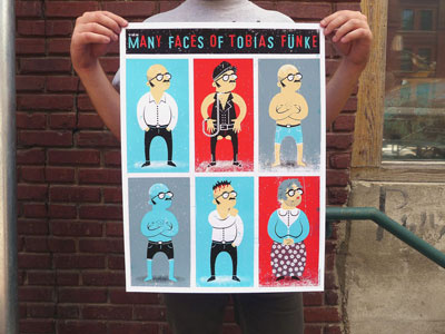 The Many Faces of Tobias Funke distress hanna barbara illustration nevernude poster texture typography