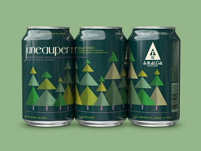 Juneauper Gin Canned Cocktails alaska alcohol beverage can fir food forest juniper nature package packagedesign spruce tree trees