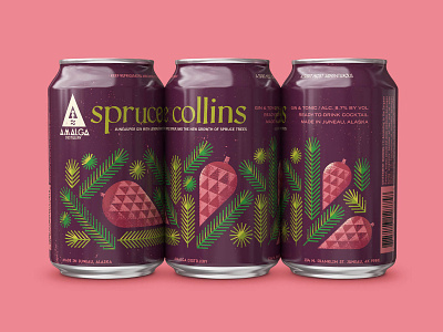 Spruce Collins Canned Cocktail alcohol can fir food food and beverage nature package packagedesign pine pine cone spruce tree
