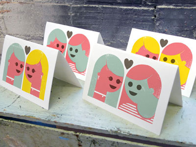 Equal Love cards boy cards faces gift girl greeting cards illustration valentines
