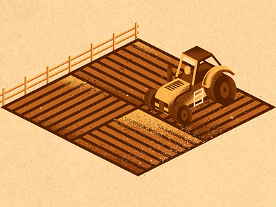Field ag agriculture editorial illustration farm fence field illustration machinery tractor vehicle