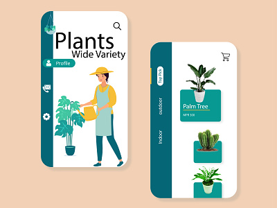 plant selling app front end development frontend frontend design green illustraion mockup plant illustration ui ui ux ui design uiux ux web design webdesign website website design