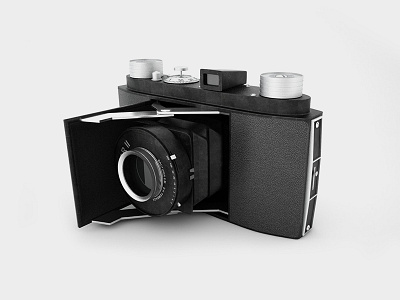 Prontor II 3d black cam camera design hipster illustration old retro shot texture white
