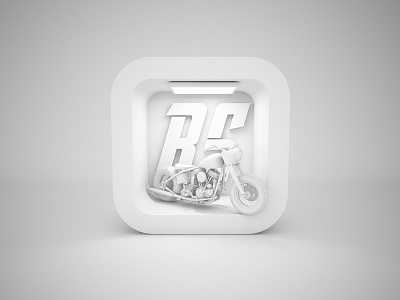 App Icon in process 3d app bike biker clay gray icon ios ipad iphone mobile process