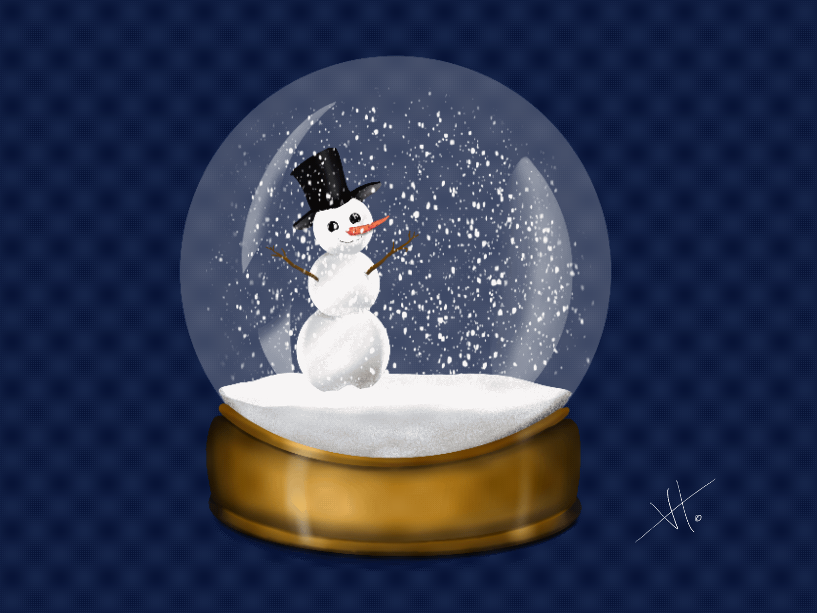 Let it snow! animation digital art gif illustration procreate