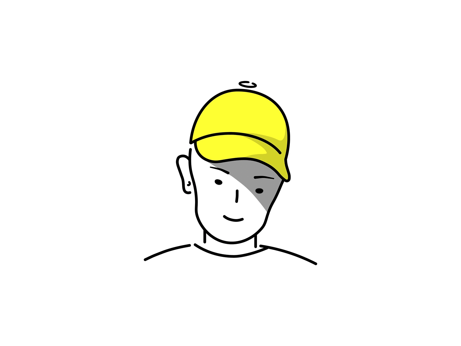 Yellow cap avatar cap fire human illustration minimalism yellow