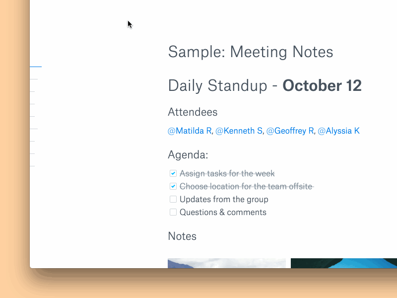 Table of contents in Dropbox Paper