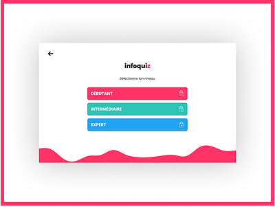 Infoquiz Choice Page app design application beginner choice expert level level design lock select level ui unlocked ux