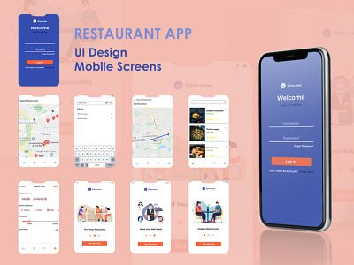 Dine Now app design mobile mobile app mobile ui ui ui design uiux ux