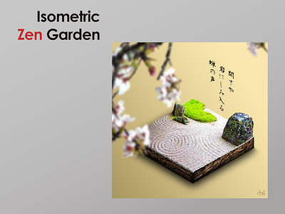 Isometric Zen Garden concept isometry