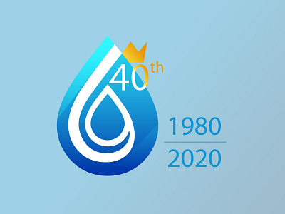 Logo anniversario 40 anni Sidea King's Water design logo