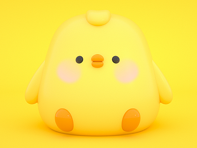 Little Yellow Chicken 3d cartoon cinema4d colorful octane octanerender render rendering