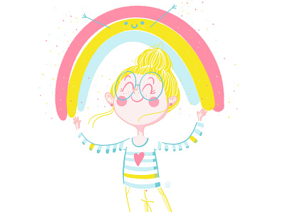 Rainbow character digital illustration digitalart happiness illustration illustrator ipadpro procreate procreate art rainbow