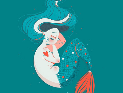 Mermaid character digital illustration digitalart illustration procreate