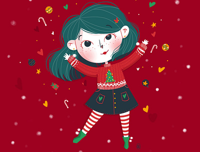 All i want for Christmas is love character christmas christmas spirit cute digital illustration digitalart illustration illustrator ipadpro love procreate procreate art