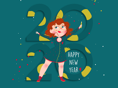 Happy 2020 2020 best wishes character curvy digital illustration digitalart happy new year illustration illustrator ipadpro new year procreate procreate art