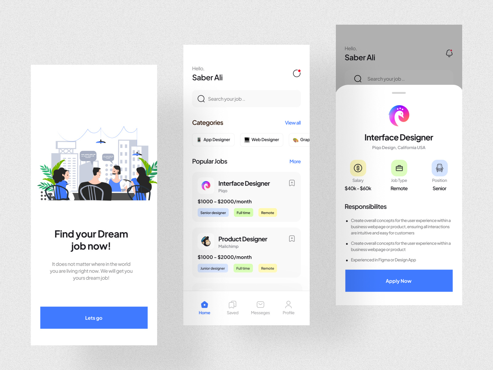 Job Finder App Ui By Saber Ali For 2pixel On Dribbble