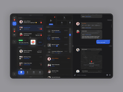 Messenger App app dark fintech grid interaction interface messenger minimal