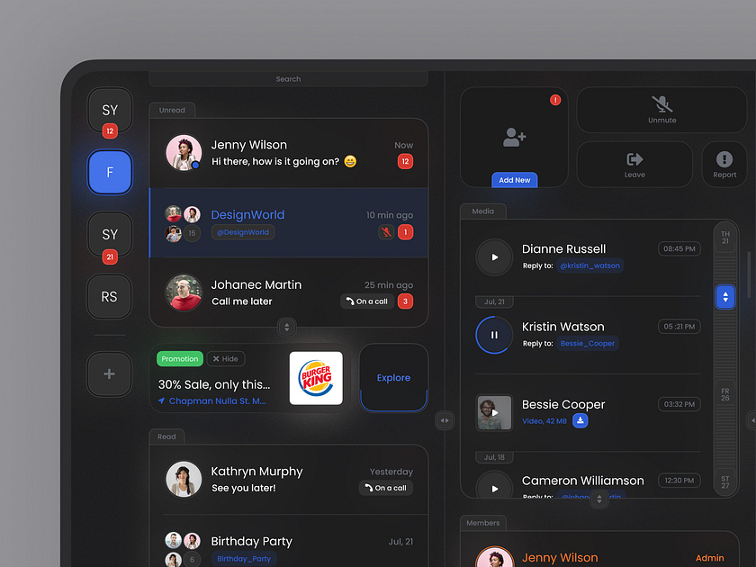 Messenger App by Nikita Strunkis for Fireart Studio on Dribbble