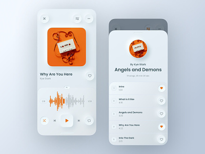 Music Player App Concept app interface ios light music music app neomorphic neomorphism player