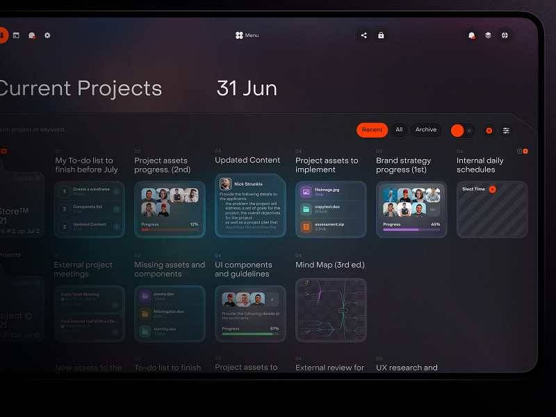Project Management System by Nikita Strunkis for Fireart Studio on Dribbble