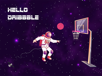 Hello dribbble! illustration