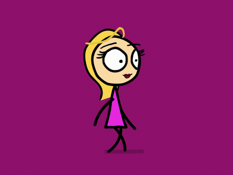 A Walking Girl adobe after effects adobe illustrator animation gif