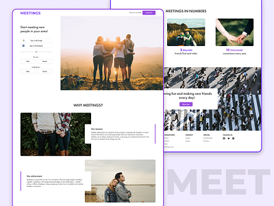 Meetings - dating website design minimal ui ux web