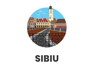 Sibiu bridge of lies illustration illustrations illustrator romania sibiu the tower of the council