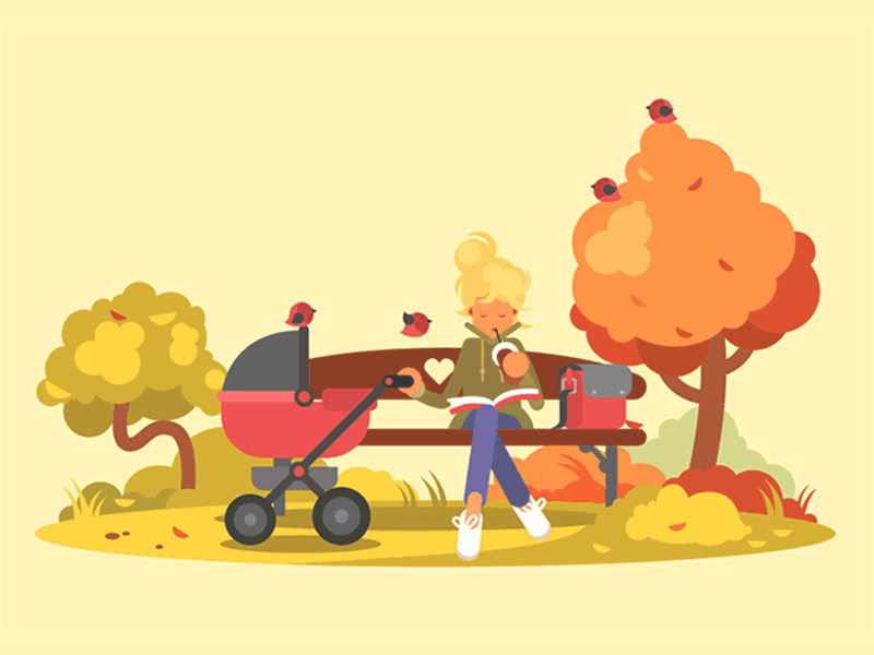 In the park animation art flat illustration illustrator vector web